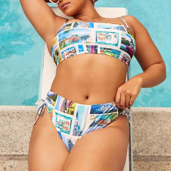NWT VICI Postcards Vacation Swim Set - Picture 1 of 8